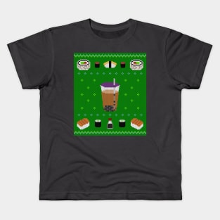 Bubble Tea Sushi Knit Kids T-Shirt